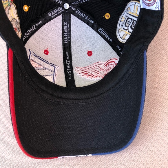 Zephyr Authen Vintage NHL “Original Six” Black Embroidered Hat Cap Size 7 - Picture 11 of 14